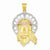 14k Gold Tri-color Diamond-cut Christ Pendant, Pendants for Necklace