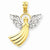 14k Gold w/Rhodium Filigree Angel pendant, Charm