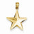 14k Gold Polished 3-D Star Pendant, Pendants for Necklace