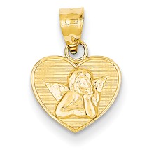 14k Gold Polished & Satin Small Angel Charm hide-image