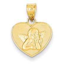 14k Gold Polished & Satin Small Angel Charm hide-image