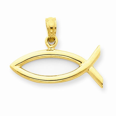 14k Gold Ichthus Fish pendant, Fine Pendants for Necklace