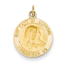 14k Gold Our Lady of Sorrows Medal Charm hide-image