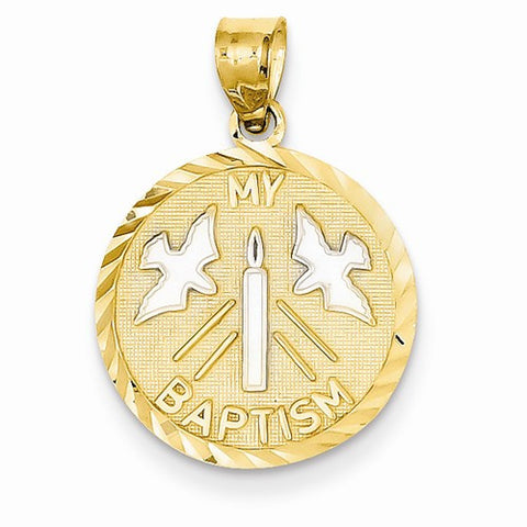 14k Gold w/Rhodium My Baptism Pendant, Pendants for Necklace