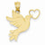 14k Gold Dove w/Heart Pendant, Pendants for Necklace