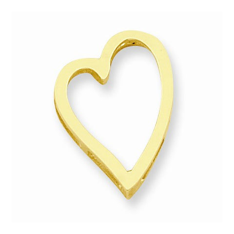 14k Gold Cut-Out Floating Heart No Bail Pendant, Pendants for Necklace