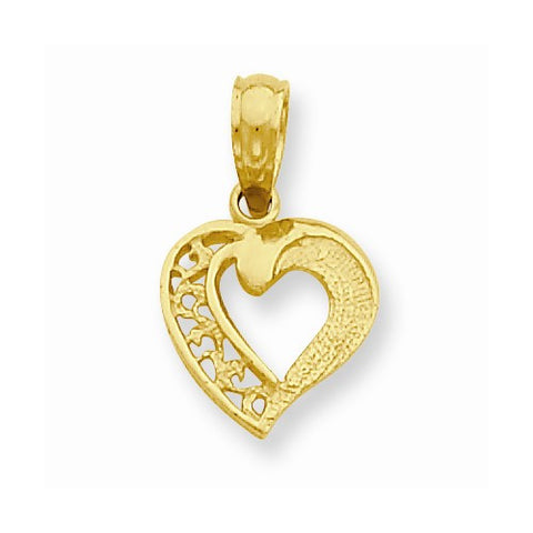 14k Gold Open Heart Pendant, Pendants for Necklace