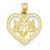14k Gold Two Doves In Heart Pendant, Pendants for Necklace