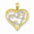 14k Gold & Rhodium D/C Heart Pendant, Pendants for Necklace