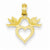 14k Gold Heart and Love Birds Pendant, Pendants for Necklace