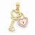 14k Gold Two-tone Heart Lock & Key Pendant, Pendants for Necklace