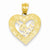 14k Gold Polished & Textured I Love You Sweet Heart Pendant, Pendants for Necklace