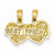 14k Gold Best Friend Breakable Double Hearts Pendant, Pendants for Necklace