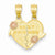 14k Gold Two-tone Best Friends break apart Heart Pendant, Pendants for Necklace