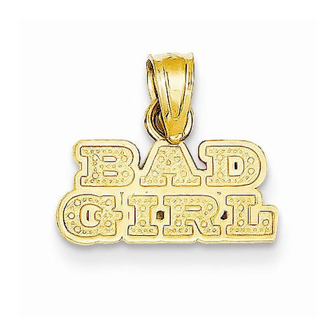 14k Gold Polished Bad Girl Pendant, Pendants for Necklace