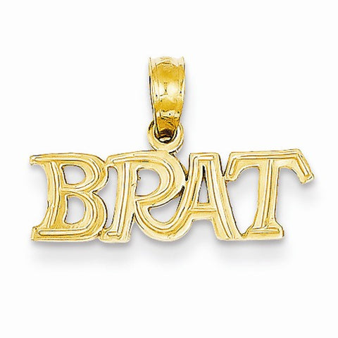 14k Gold Polished Brat Pendant, Pendants for Necklace