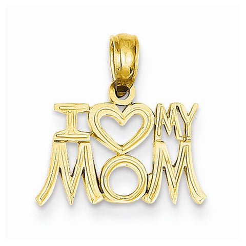 14k Gold I Heart My Mom Pendant, Pendants for Necklace