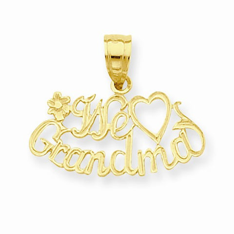 14k Gold We Heart Grandma Pendant, Pendants for Necklace