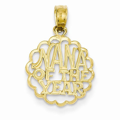 14k Gold Nana of the Year Pendant, Pendants for Necklace