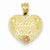 14k Gold Two-tone Little Sister Heart Pendant, Pendants for Necklace