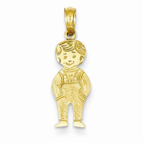 14k Gold Boy with Hands in Pocket Pendant, Pendants for Necklace