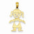 14k Gold Girl with Cut-Out Heart Pendant, Pendants for Necklace