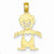 14k Gold Boy Figure with Cut-Out Heart Pendant, Pendants for Necklace
