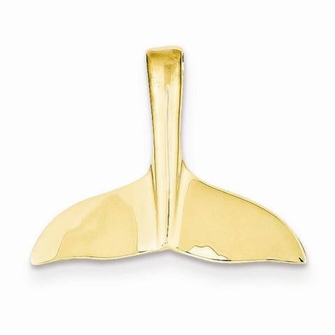 14k Gold Whale Tail Slide Pendant, Fine Pendants for Necklace