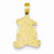 14k Gold Dressed Up Teddy Bear Pendant, Pendants for Necklace