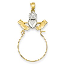 14k Gold & Rhodium Claddagh Charm hide-image