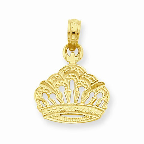 14k Gold Cut-out Crown Pendant, Pendants for Necklace
