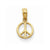 14k Gold Polished Peace Symbol pendant, Charm