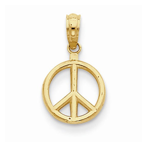 14k Gold Polished Peace Symbol pendant, Adorable Pendants for Necklace