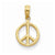 14k Gold Polished Peace Symbol pendant, Adorable Pendants for Necklace