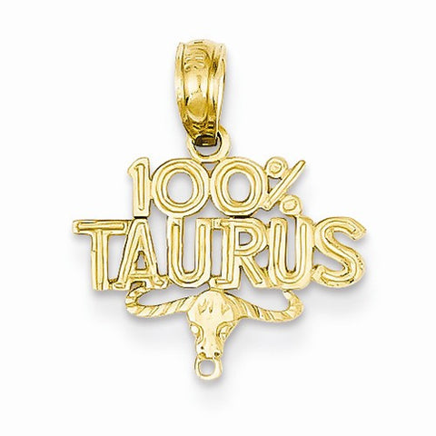 14k Gold 100% Taurus Pendant, Pendants for Necklace