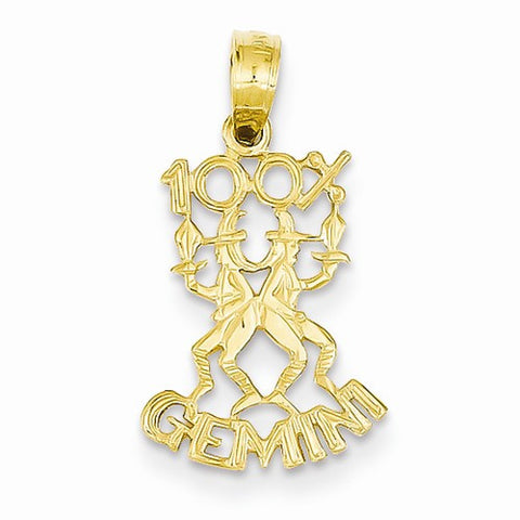 14k Gold 100% Gemini Pendant, Pendants for Necklace