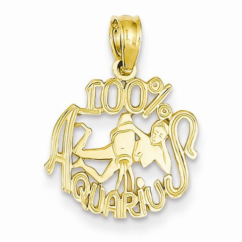 14k Gold 100% Aquarius Pendant, Pendants for Necklace