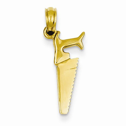 14k Gold 3-D Saw Pendant, Pendants for Necklace