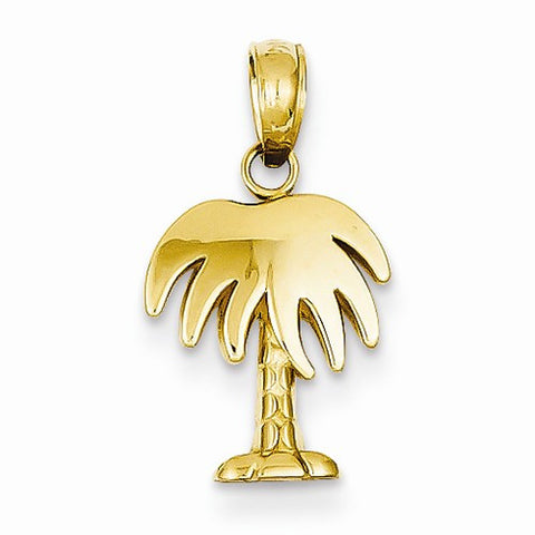 14k Gold Palm Tree Pendant, Exquisite Pendants for Necklace