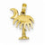 14k Gold Charleston Palm Tree with Moon Pendant, Pendants for Necklace