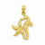 14k Gold Starfish and Seahorse Pendant, Pendants for Necklace