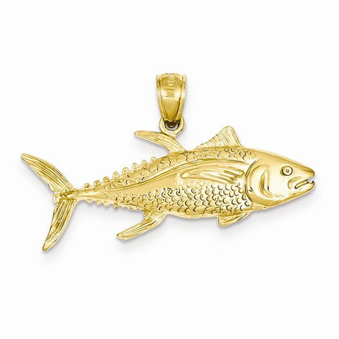 14k Gold Yellow fin Tuna Fish Pendant, Pendants for Necklace
