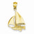 14k Gold Sailboat pendant, Gorgeous Pendants for Necklace