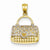 14k Gold & Rhodium Reversible Heart Handbag pendant, Stylish Pendants for Necklace