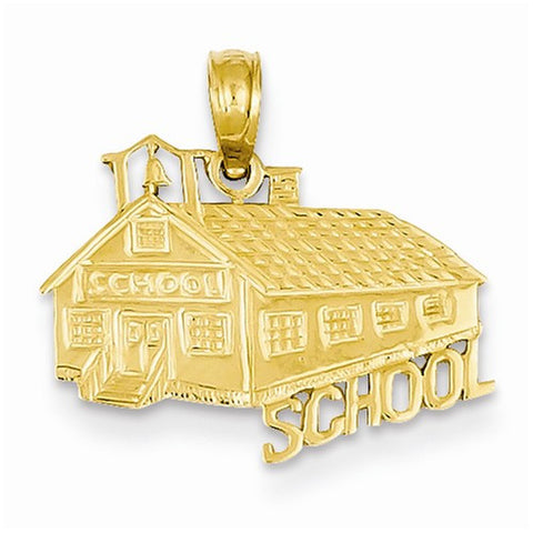 14k Gold School House Pendant, Pendants for Necklace