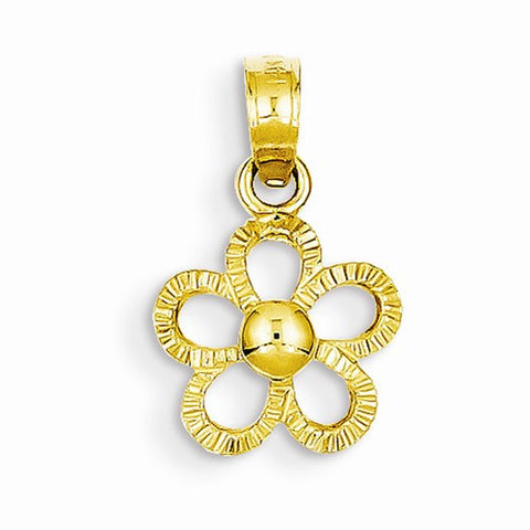 14k Gold Cut-out Daisy Flower Pendant, Pendants for Necklace