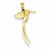 14k Gold Bird with Long Tail Feathers Pendant, Pendants for Necklace