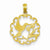 14k Gold Hummingbird w/Flower in Frame Pendant, Pendants for Necklace