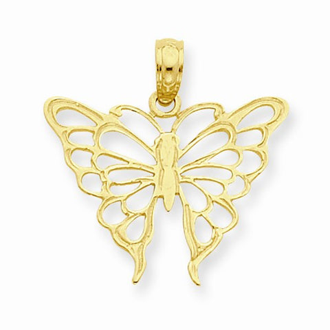 14k Gold Butterfly Cut-out pendant, Charm