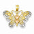 14k Gold & Rhodium Two-tone Butterfly Pendant, Pendants for Necklace